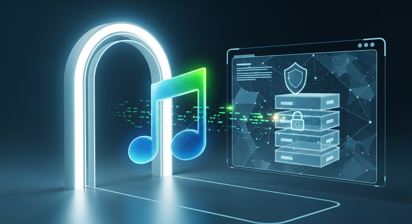 Digital concept showing song registration with a PRO to collect performance royalties.