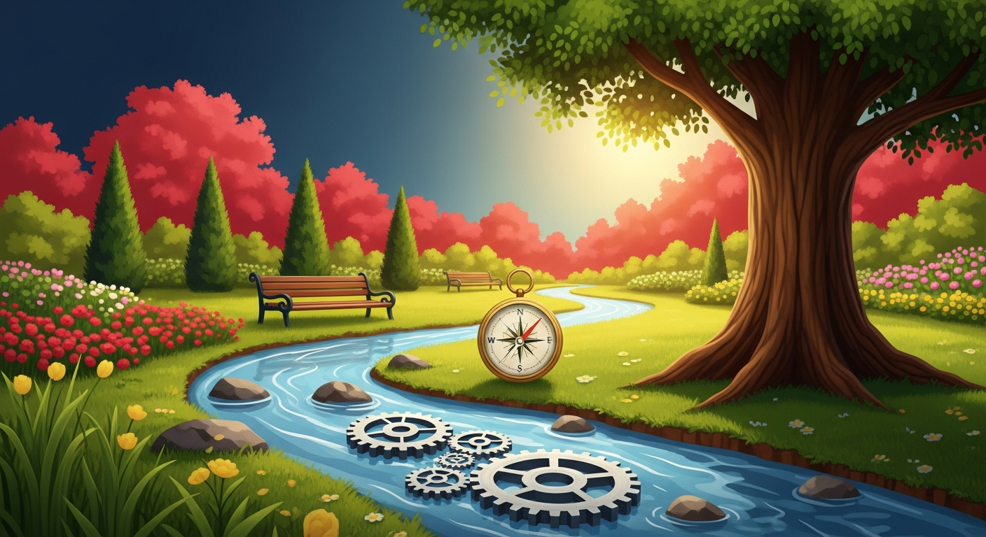An illustration symbolizing a sustainable content marketing strategy, showing consistent growth and long-term value.