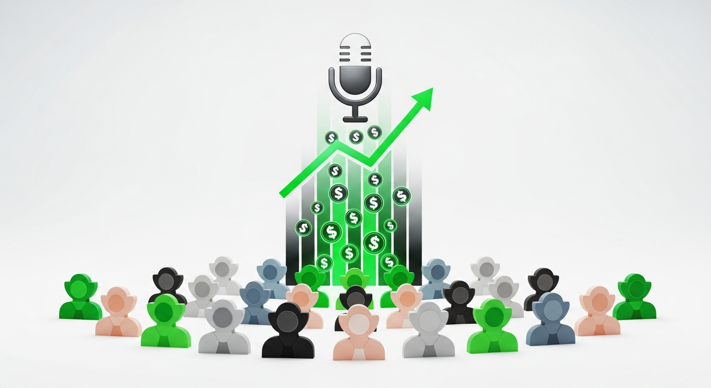 Visual representation of artist monetization ideas through direct-to-fan connections and fan subscriptions, showing financial flow from fans to a musician.