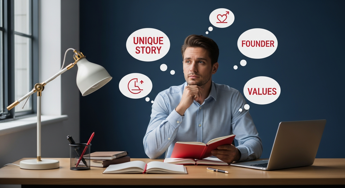 A founder reflecting on their personal brand and unique story.