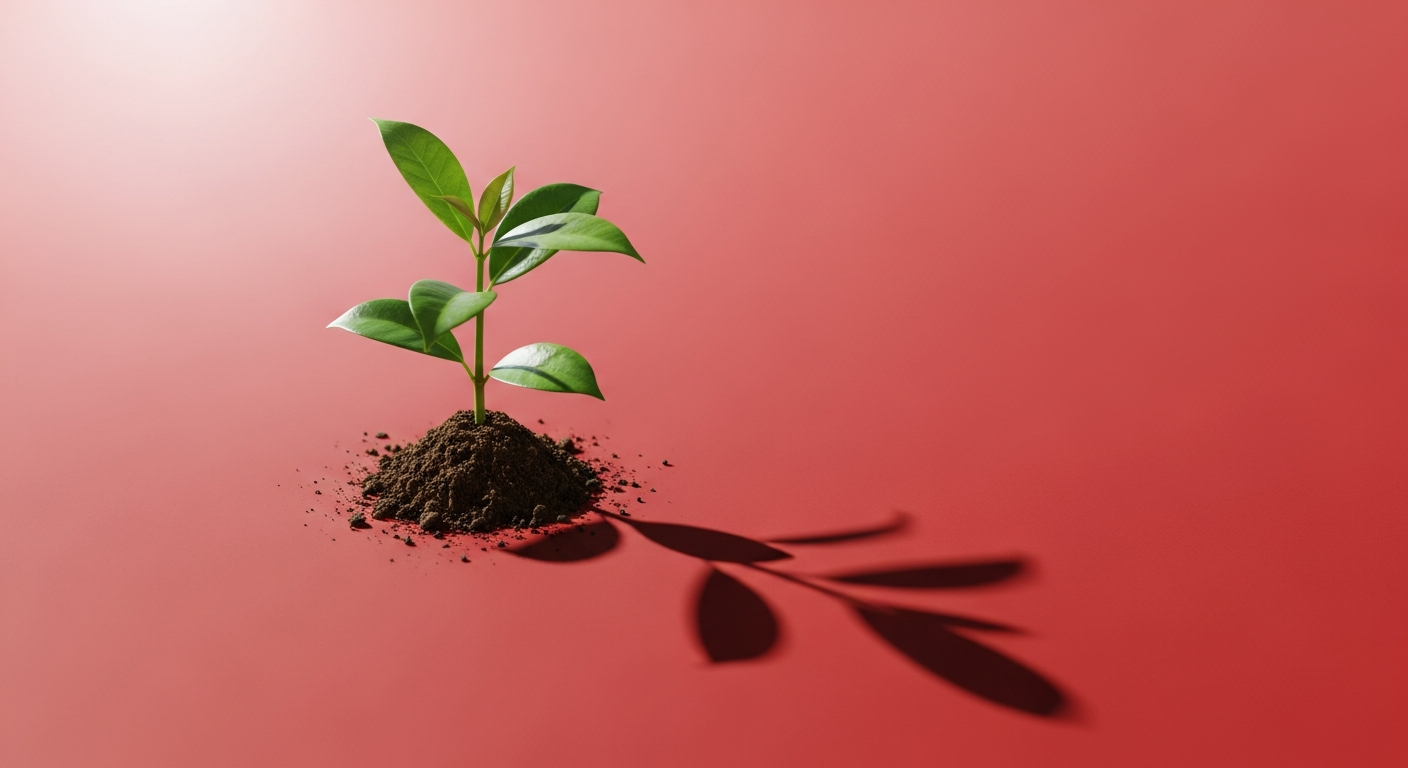 A strong plant growing, symbolizing a founder's brand and influence expanding through DIY thought leadership.