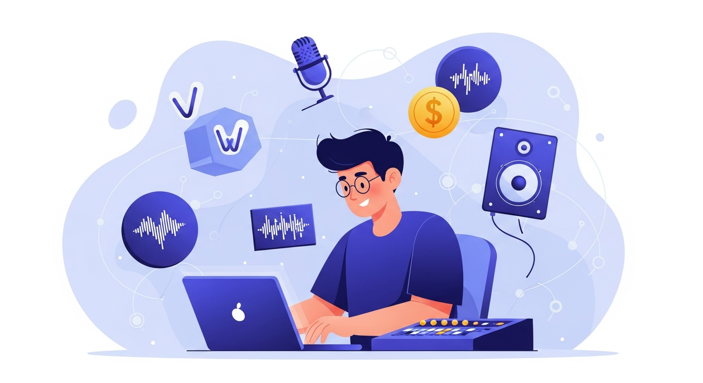 Music producer using freelancing platforms like Fiverr to generate music income streams.