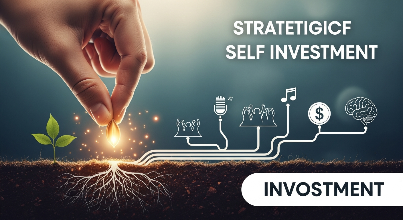 Strategic self-investment for independent artists, showing growth and multiple pathways to career success.