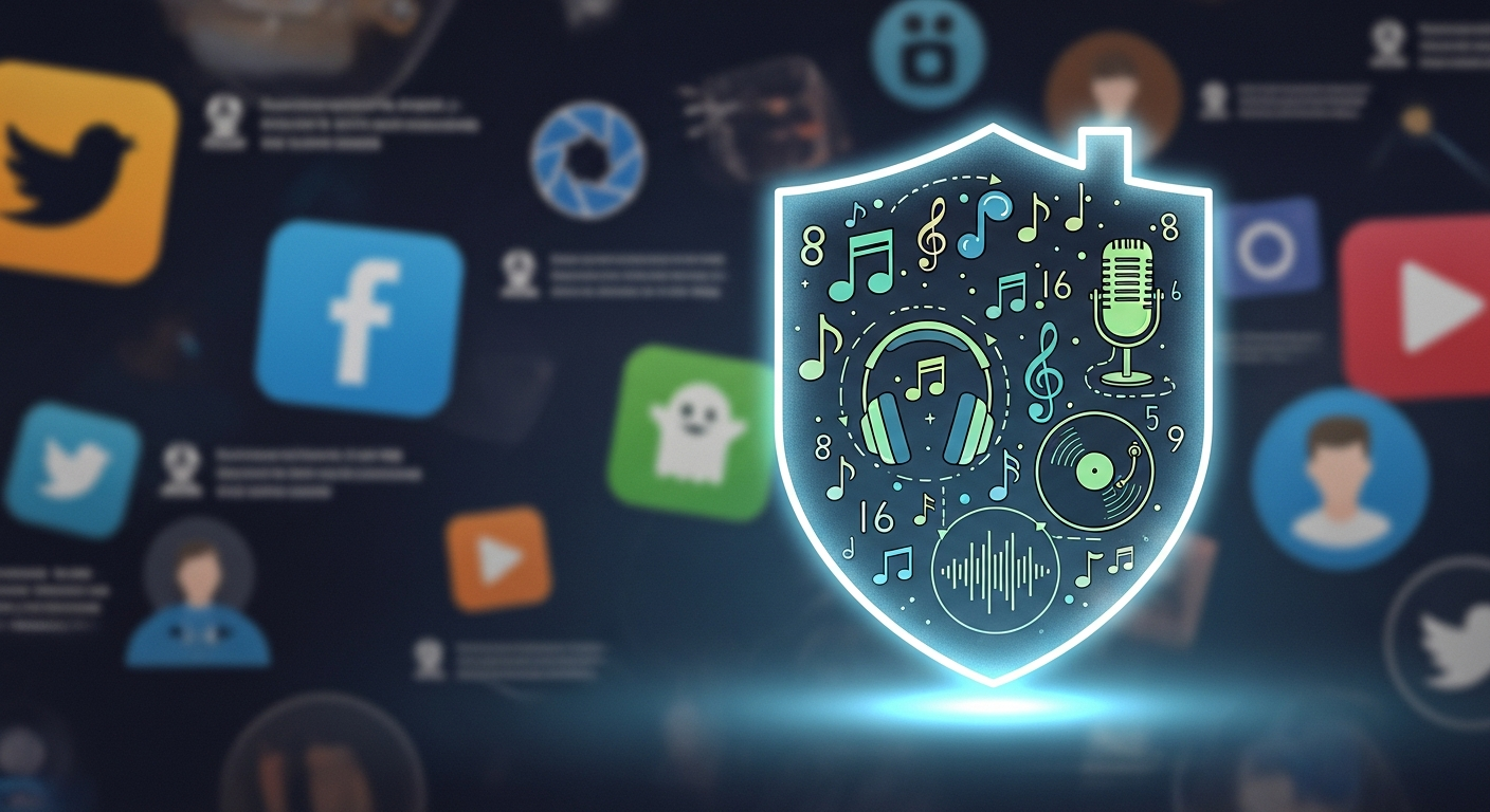 Illustration of an artist's digital hub, emphasizing control and ownership over their independent artist website and online presence.