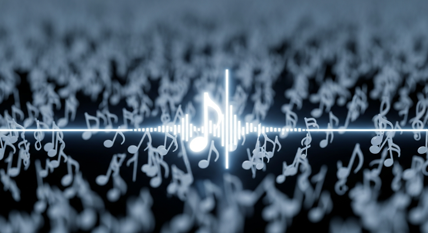 Visual metaphor for music promotion tips helping an artist's track gain visibility in a crowded digital music market.