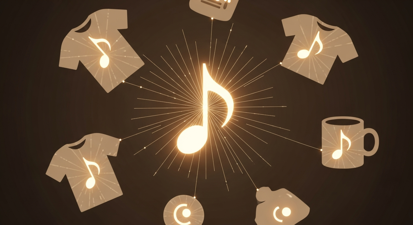 Artist branding and fan engagement through band merchandise.