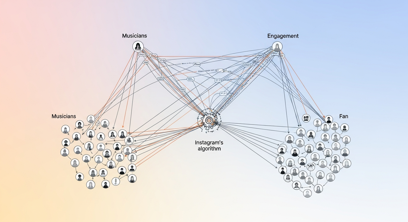 Instagram algorithm network for musicians