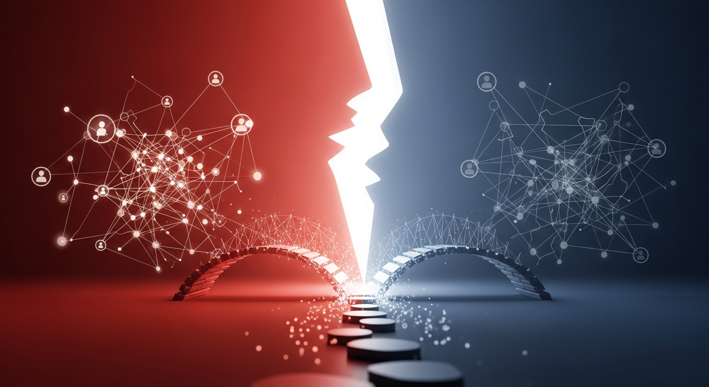 Conceptual image showing the disconnect between a dormant LinkedIn profile and its potential as a vibrant client attraction tool, with a path to bridge the gap.