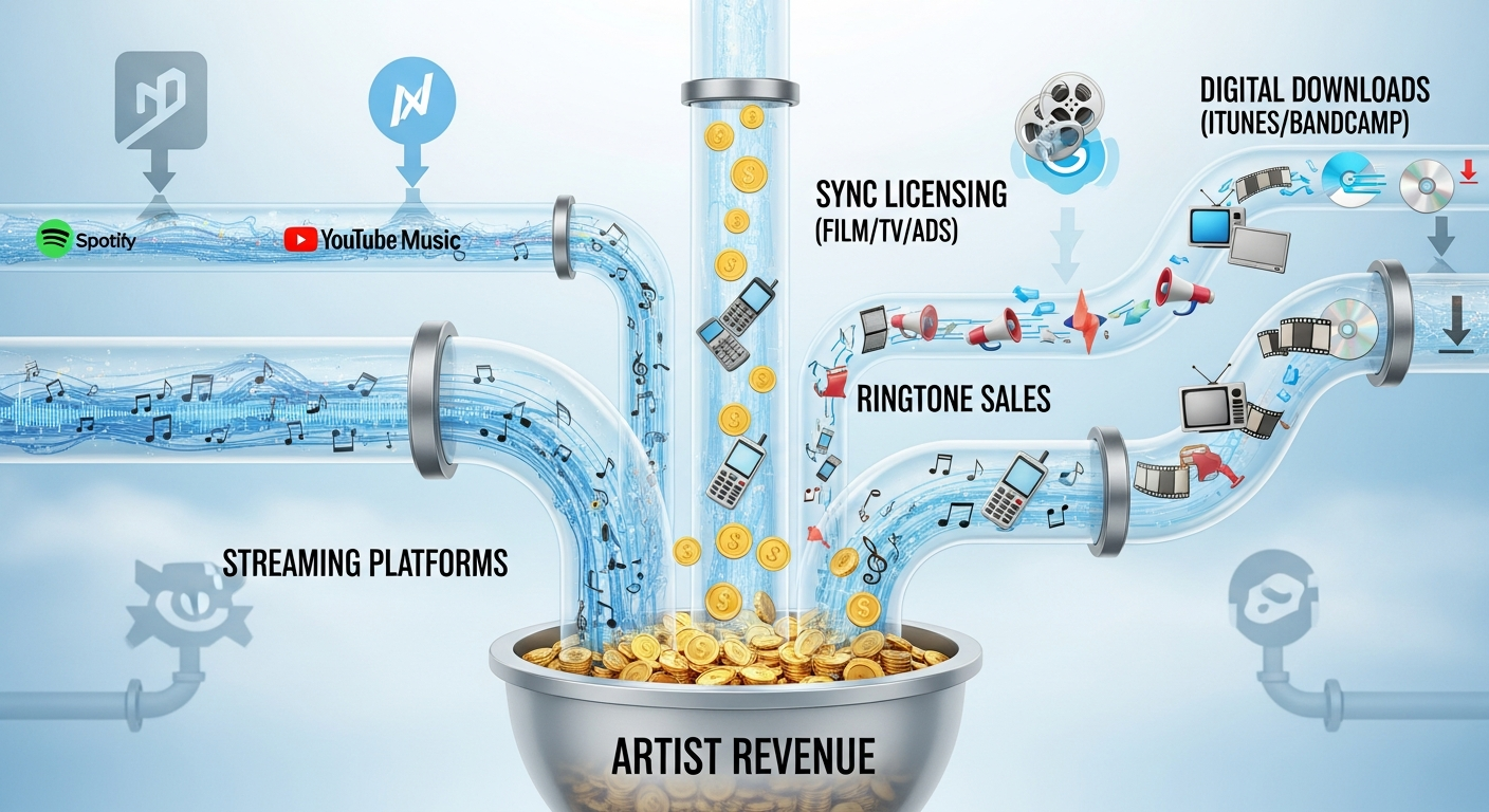 Music royalties collection and distribution for independent artists