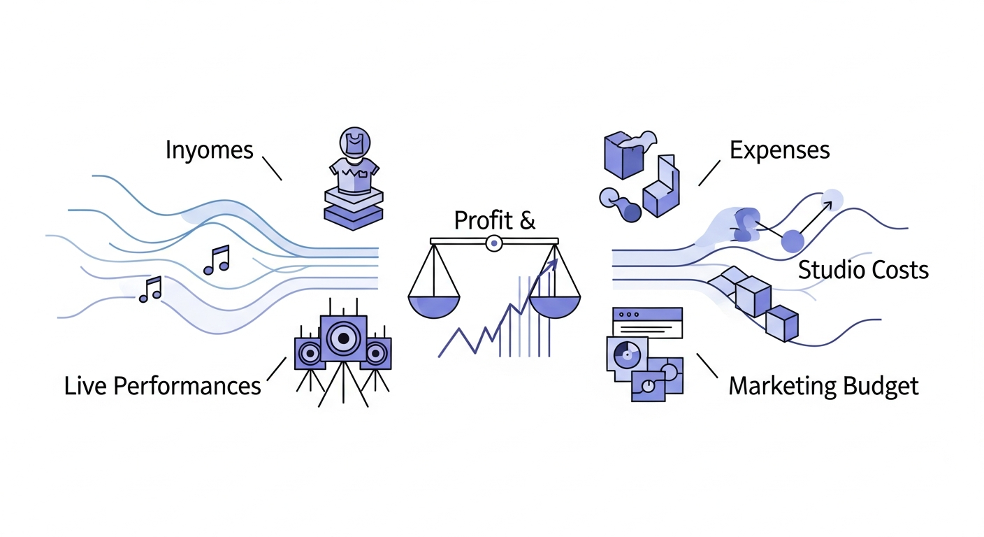 Profit and loss statement for artists, DIY music finance tips, tracking music income and expenses