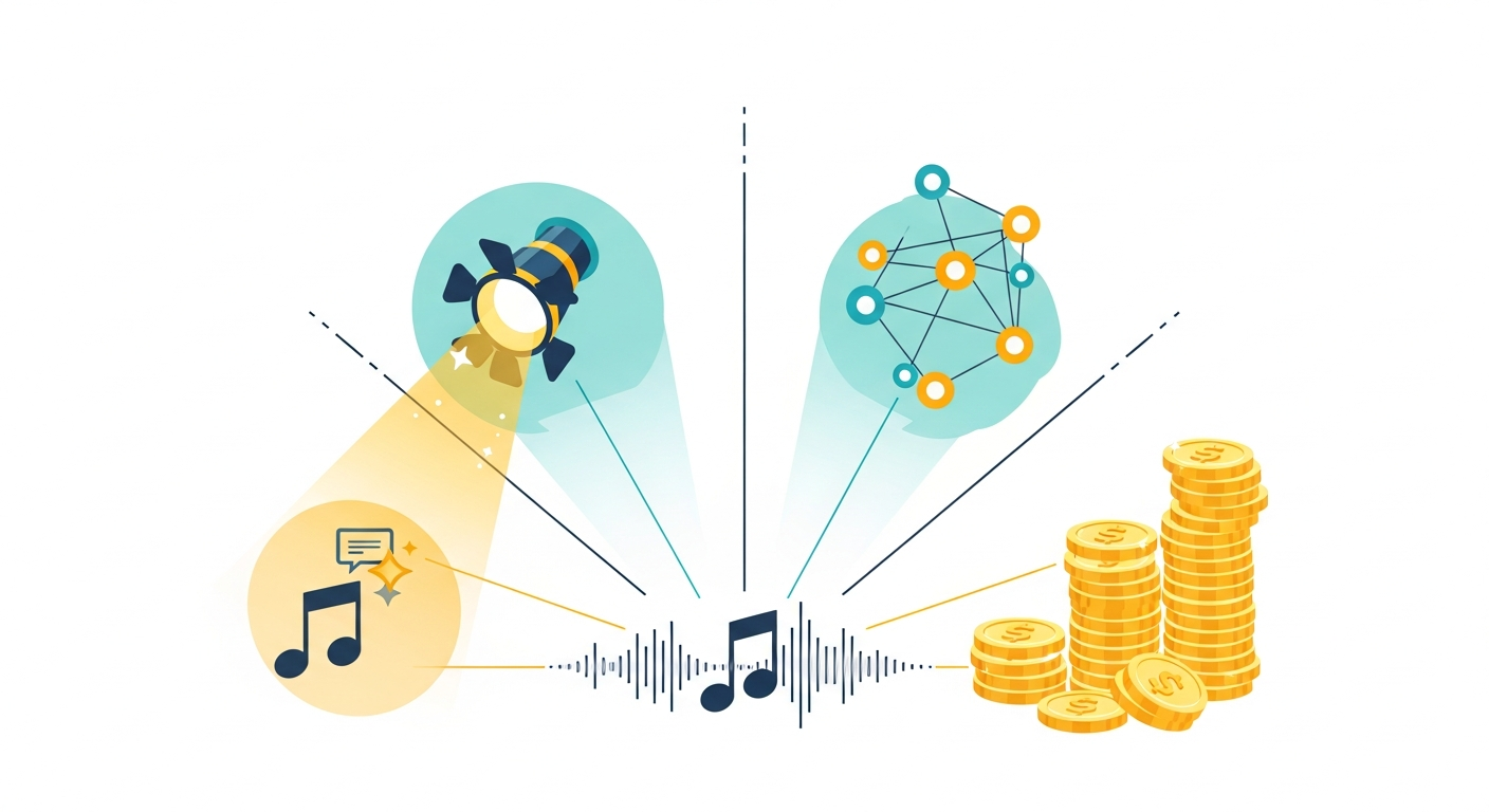 Visualizing the benefits of sync licensing for independent artists, including increased exposure and monetization.