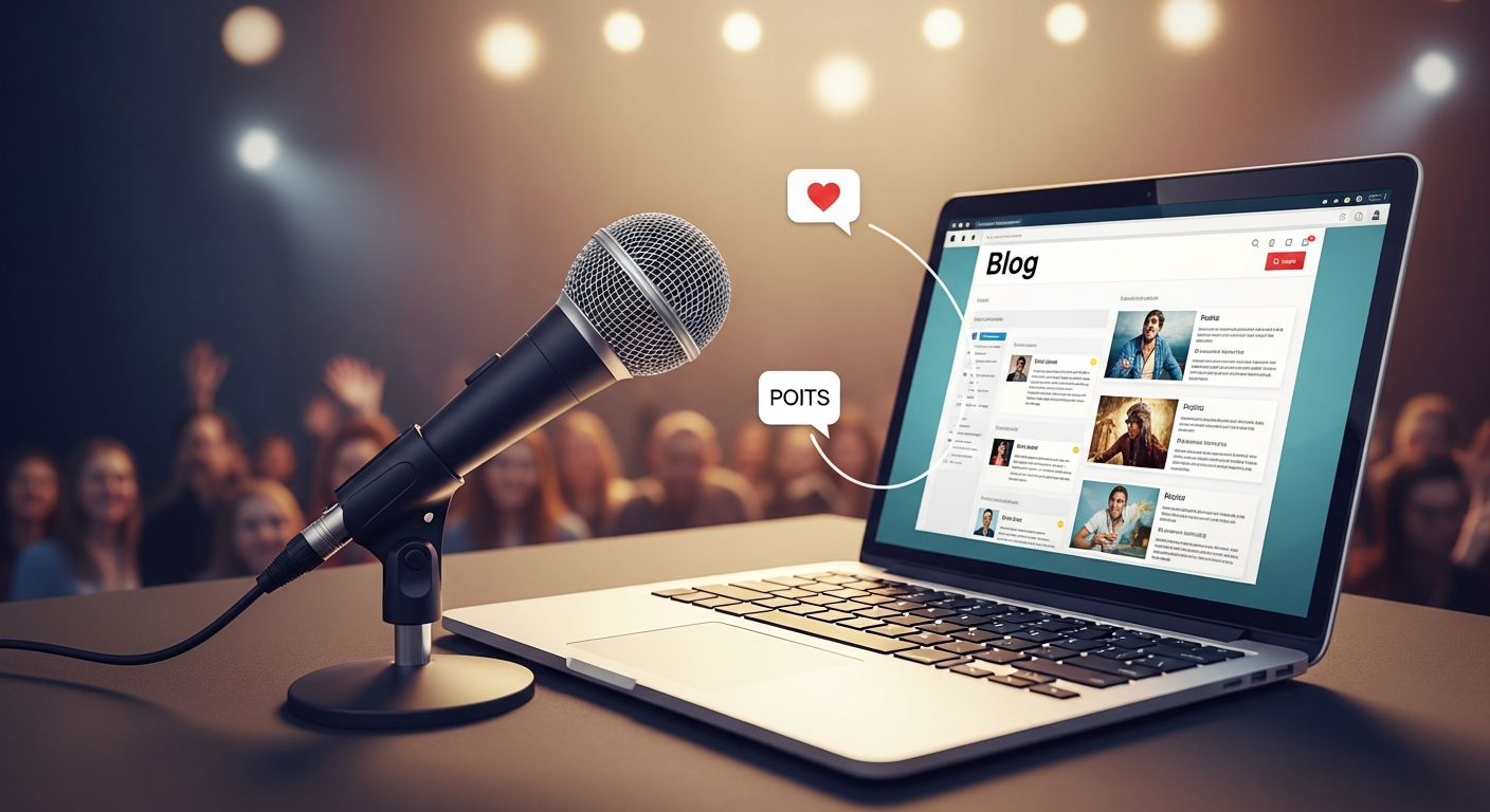 Musician connecting with fans through blogging