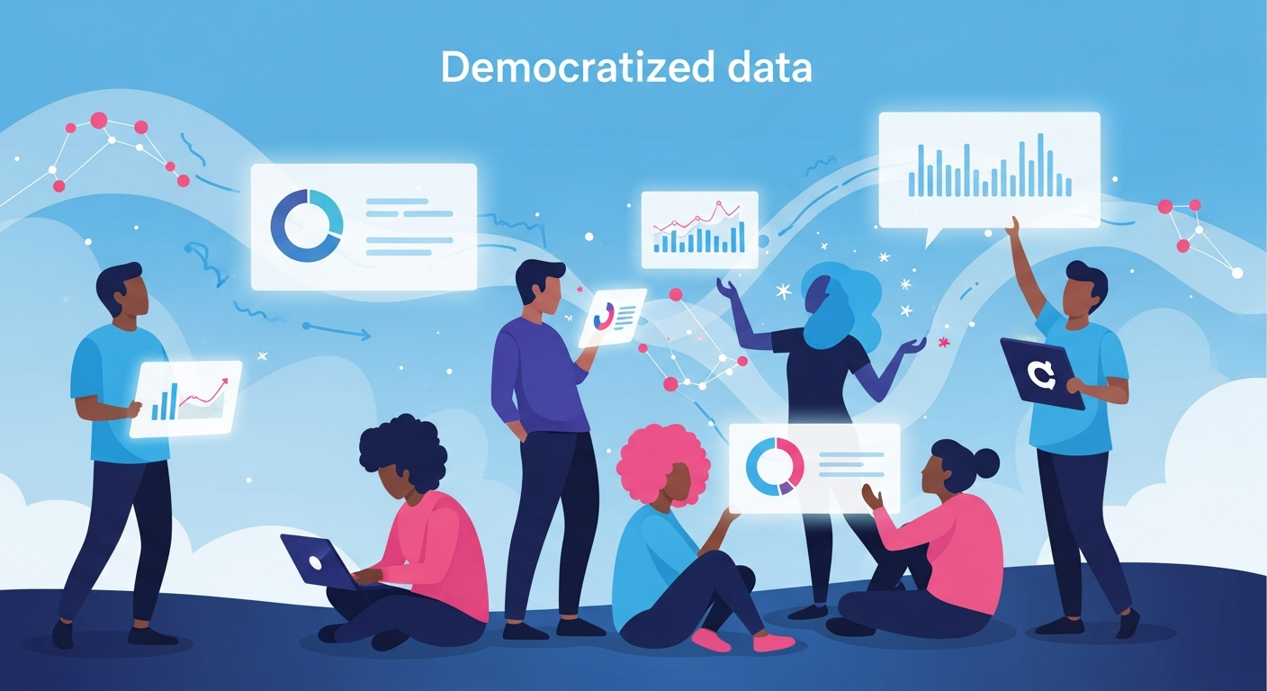 Independent artists accessing free streaming analytics and social media metrics dashboards, symbolizing democratized music data for DIY marketing strategies.