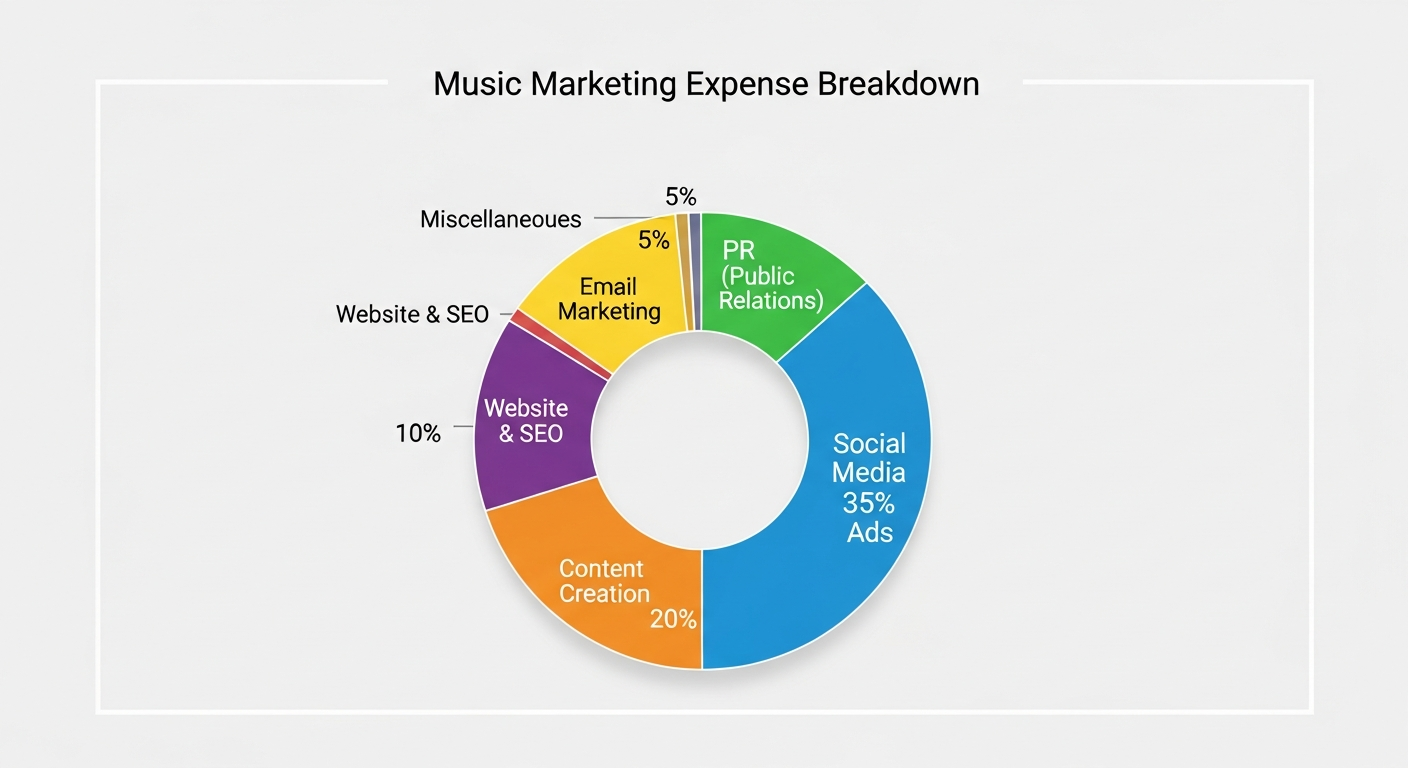 Allocation of music marketing budget for musicians
