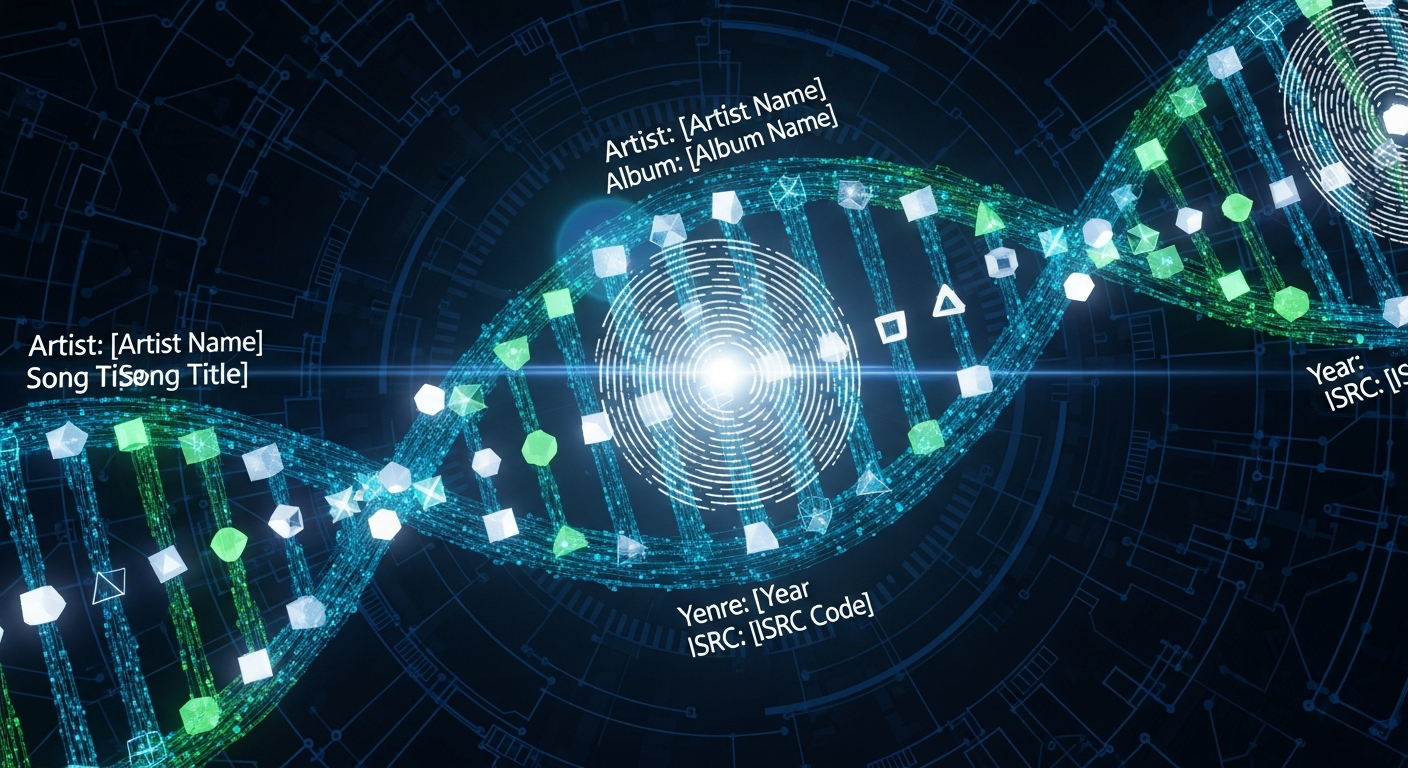 Digital fingerprint representing music metadata