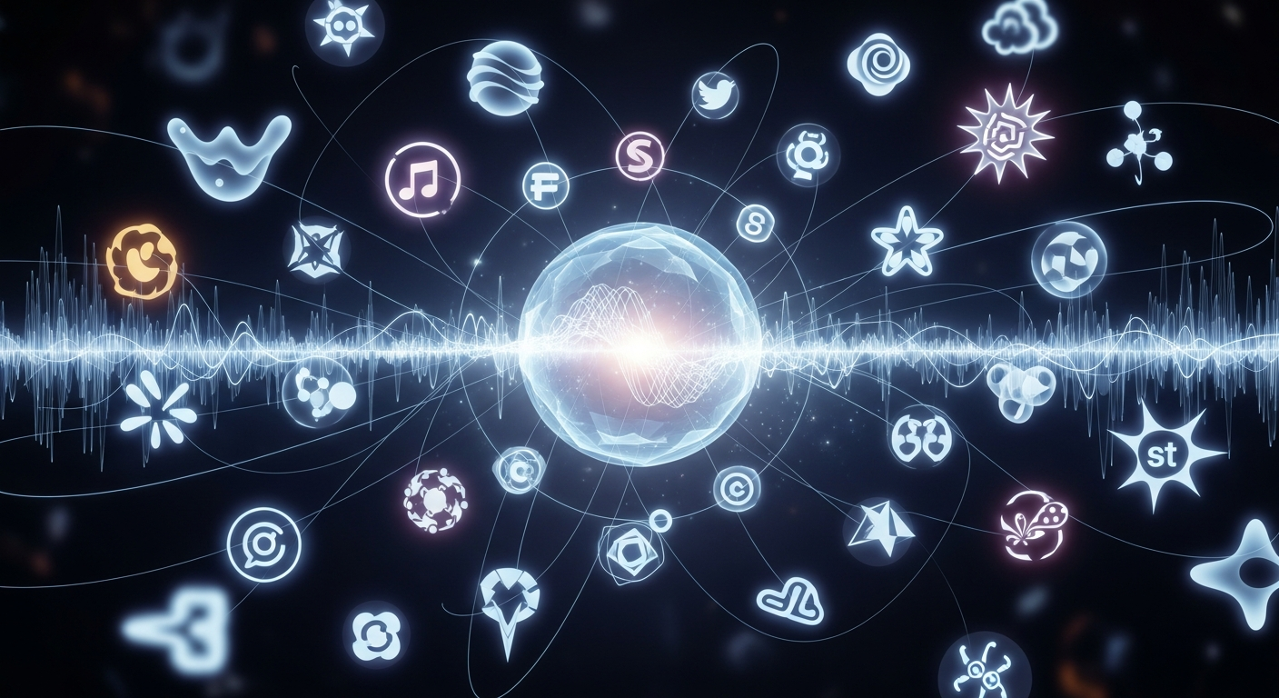 Visual representation of the evolving digital landscape and fragmented audiences in independent music marketing.