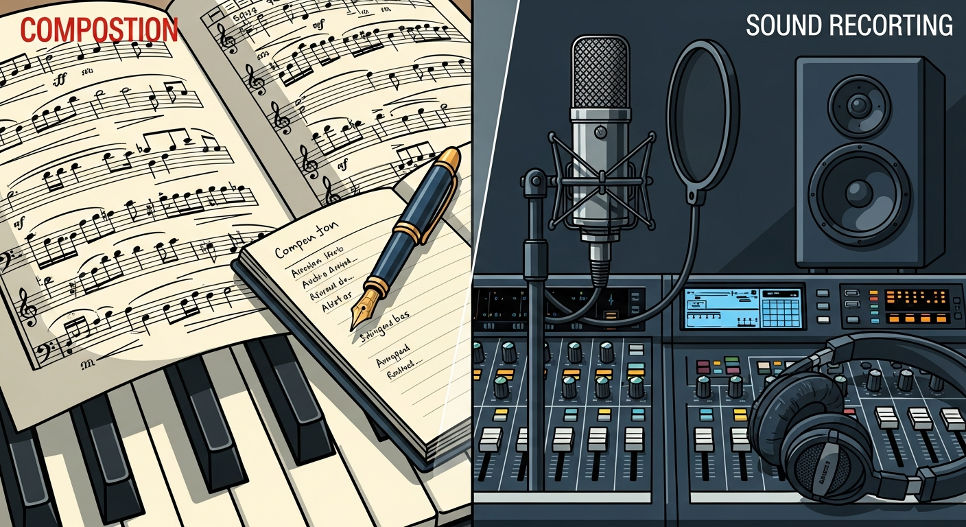 Musical composition vs. sound recording explained