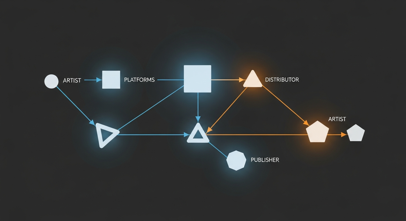 Streaming royalty distribution network for musicians