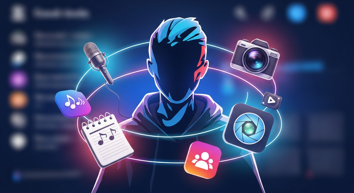 Visualizing effective social media content for musicians, showing diverse content types for independent artist social media promotion.
