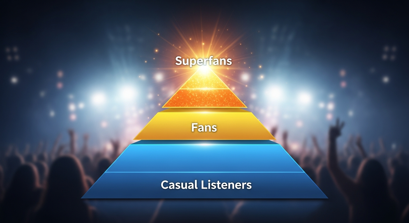 Hierarchy of music fans: casual listeners, fans, and superfans