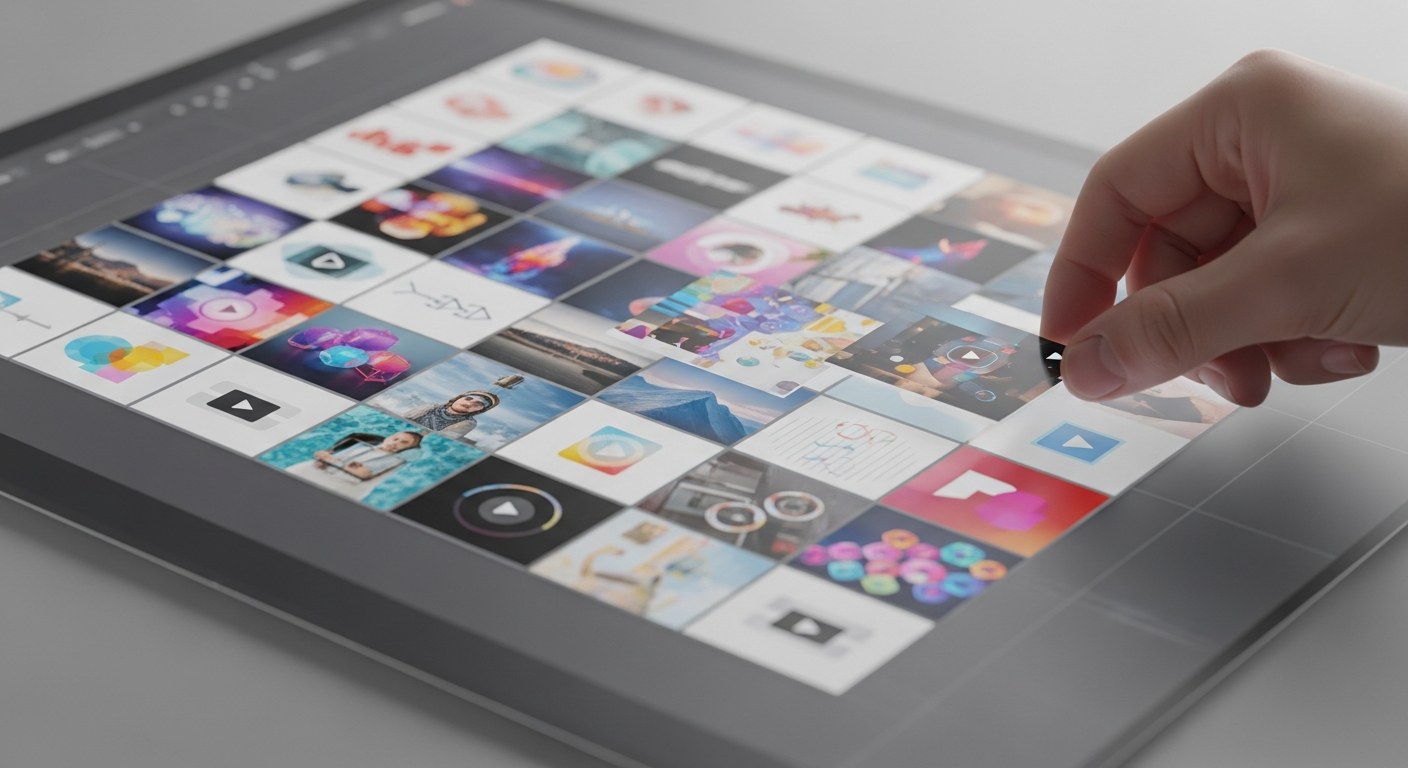 Visual assets and teasers being prepared for a music video pre-release campaign, showing organized digital content.