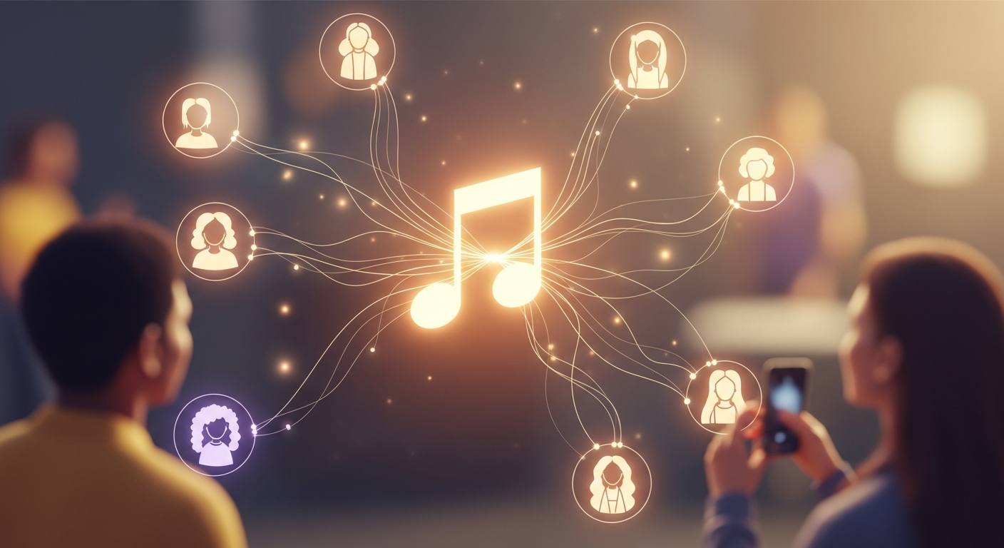 Visual representation of building authentic fan engagement strategies for music artists on social media.