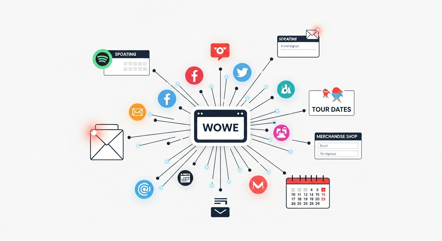 Musician website as central hub for music career