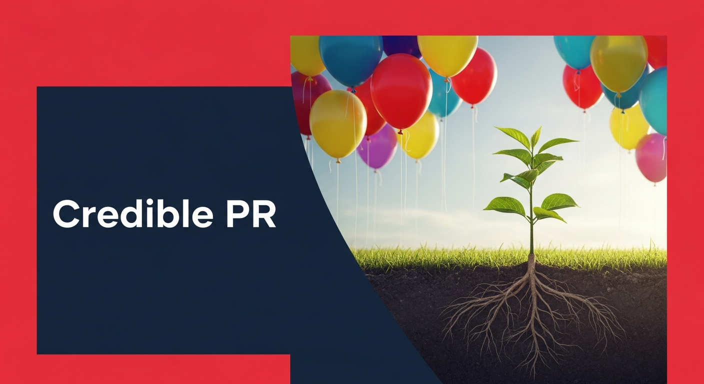 Metaphorical image showing a strong, rooted plant growing, symbolizing credible, long-term PR success over fleeting hype.