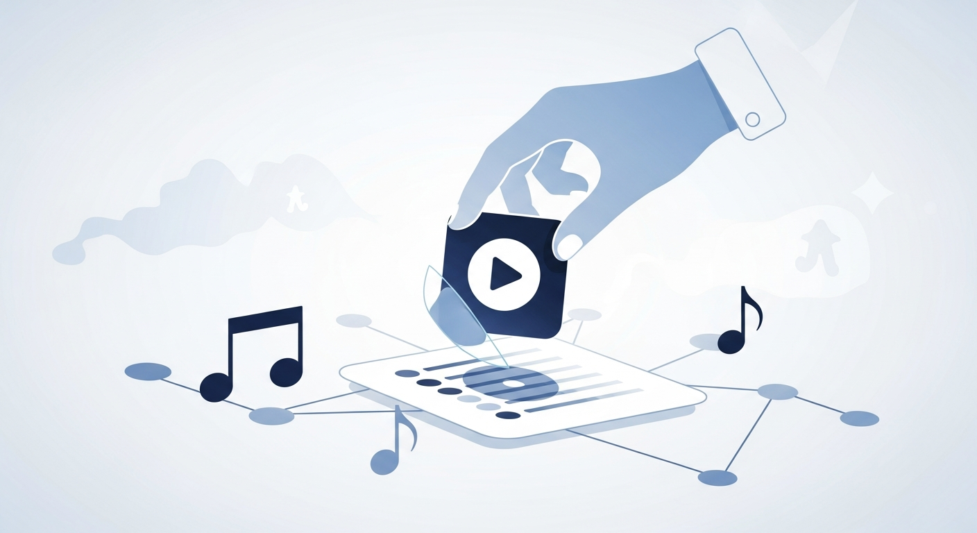 Conceptual image illustrating music playlist pitching, showing a song being added to a digital playlist for effective music promotion.