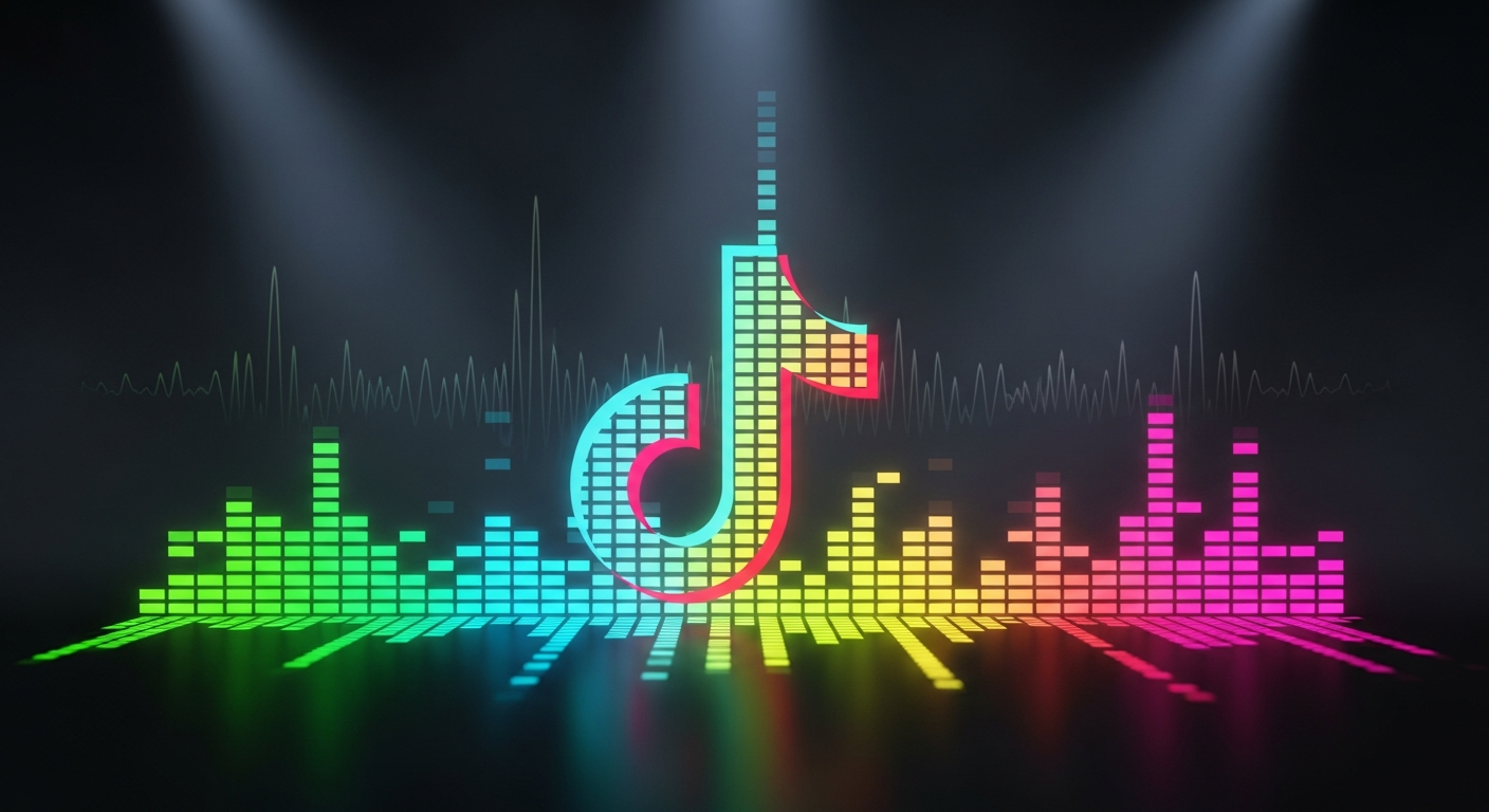 Music equalizer forming TikTok logo for artist promotion