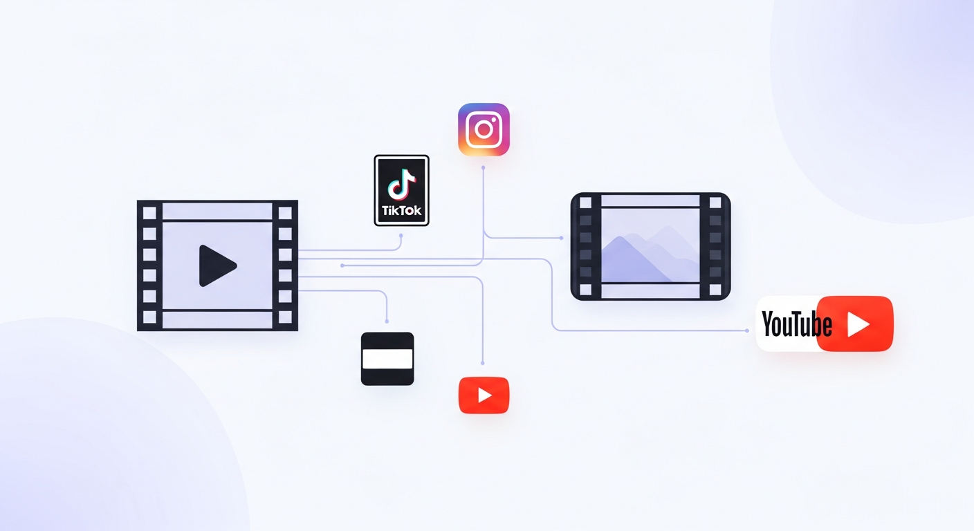 Visual representation of breaking down a music video into short-form video for musicians across different social media platforms, optimizing content for social media video tips for artists.