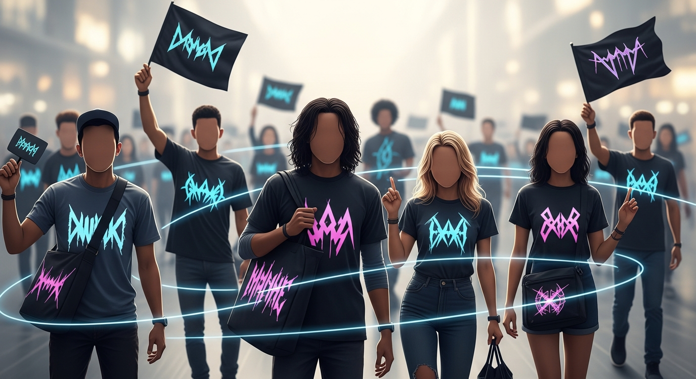 Fans wearing indie artist music merchandise, showing fan engagement and community.
