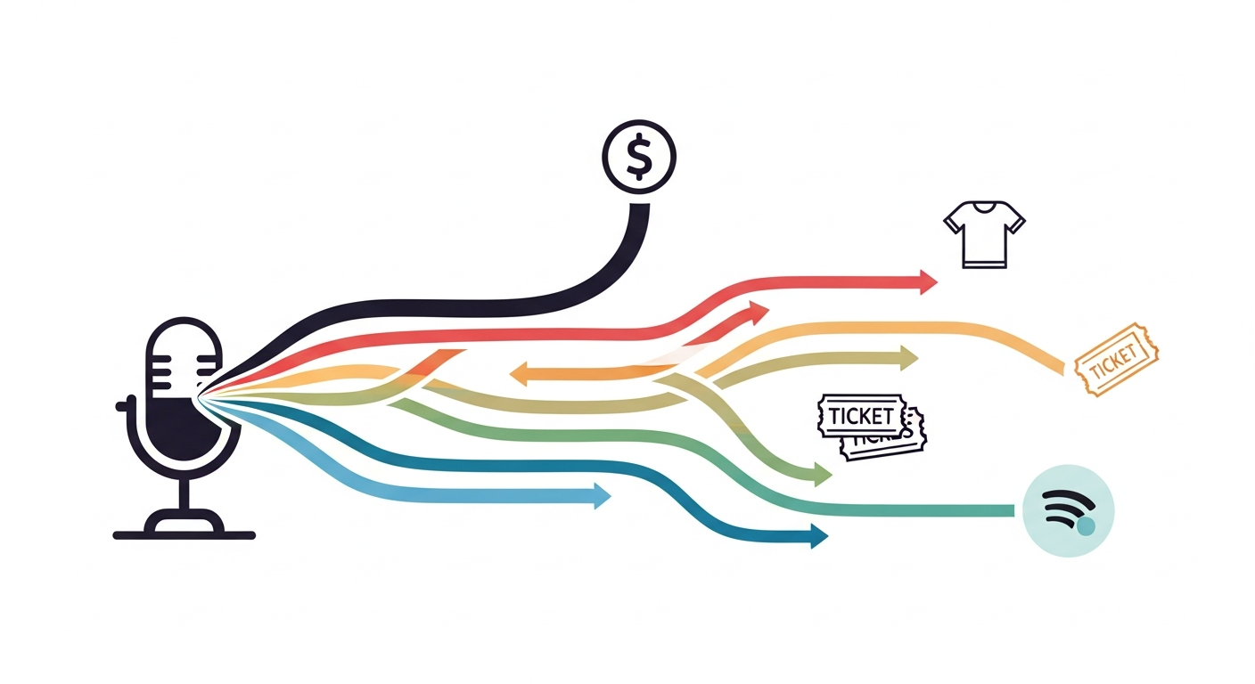 Diversifying independent artist income streams through music merchandise, streaming, and other revenue sources.