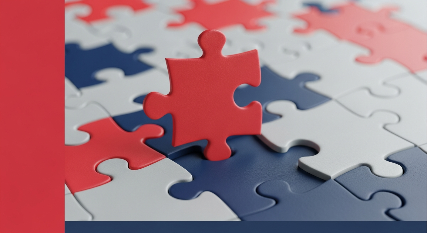 A unique puzzle piece fitting perfectly, illustrating market differentiation and a strong value proposition.