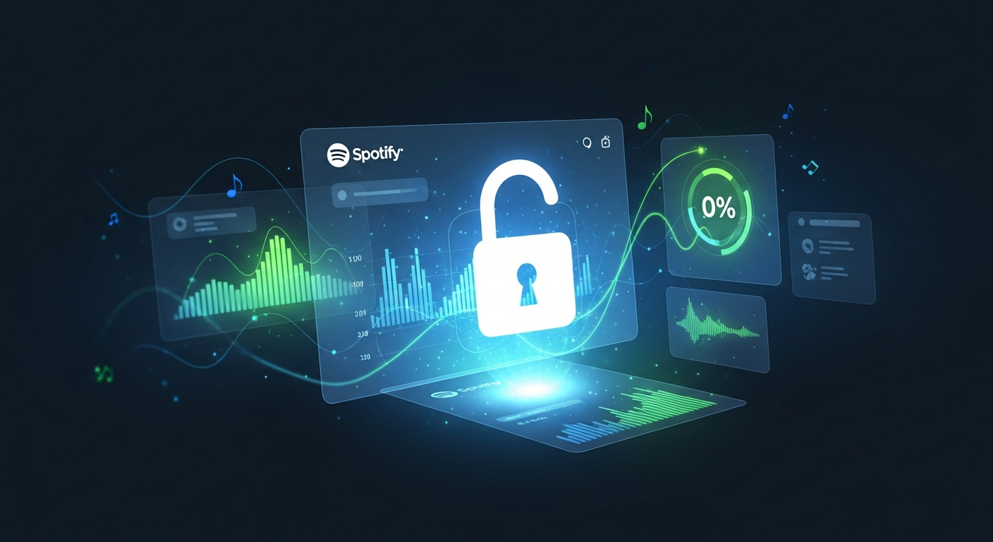 Spotify for Artists features dashboard showing artist analytics and verified profile access.