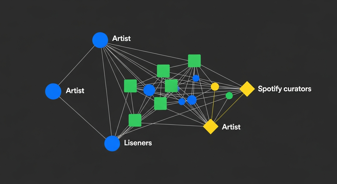 Network of music promotion strategy on Spotify for Artists