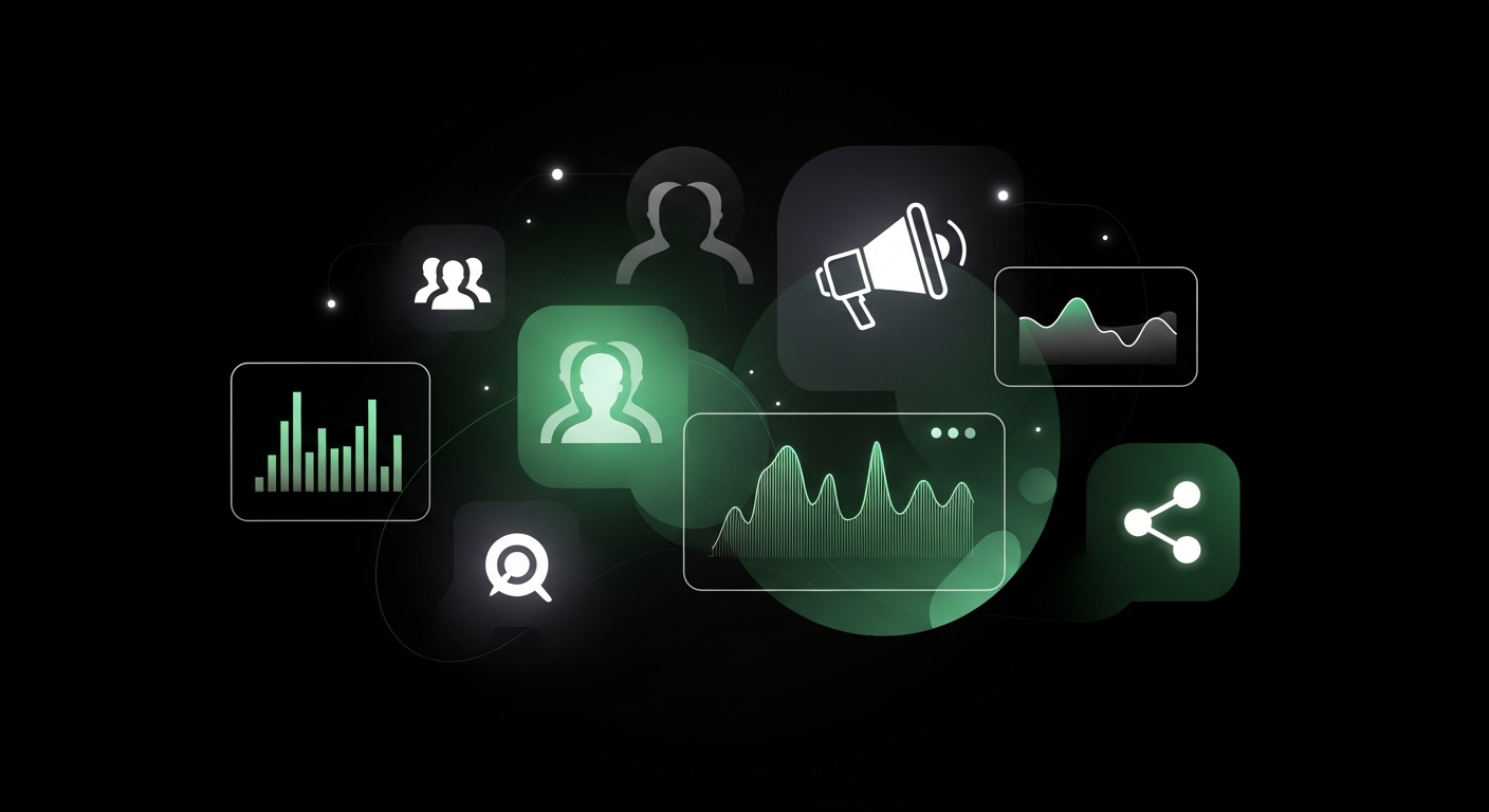 Conceptual image of the Spotify for Artists dashboard, showing tools and data for music promotion and artist profile optimization.