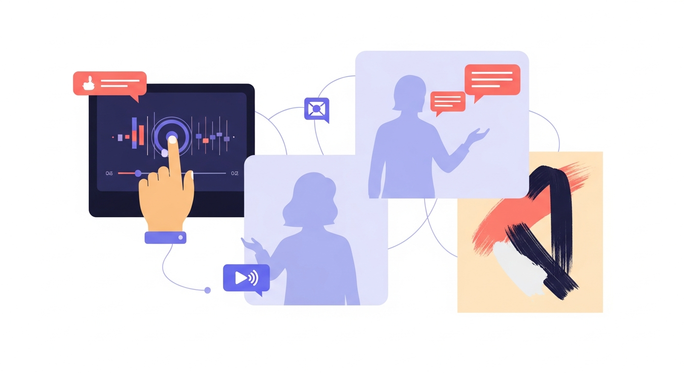 Visual representation of modern superfan roles, including playlist curators and community leaders, crucial for niche music communities and music fan monetization.