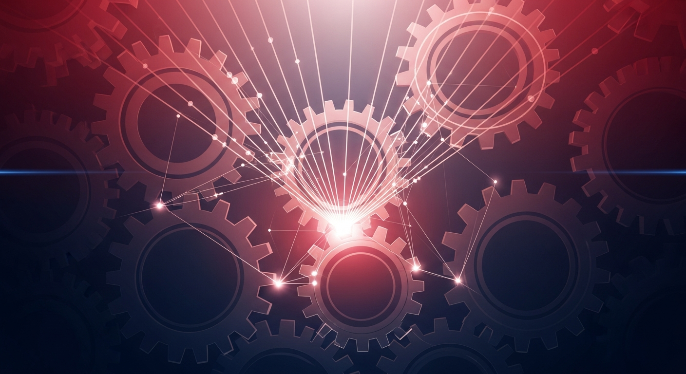 Abstract illustration of interconnected elements forming a strong, reliable network, symbolizing the build-up of trust and credibility through shared expertise.