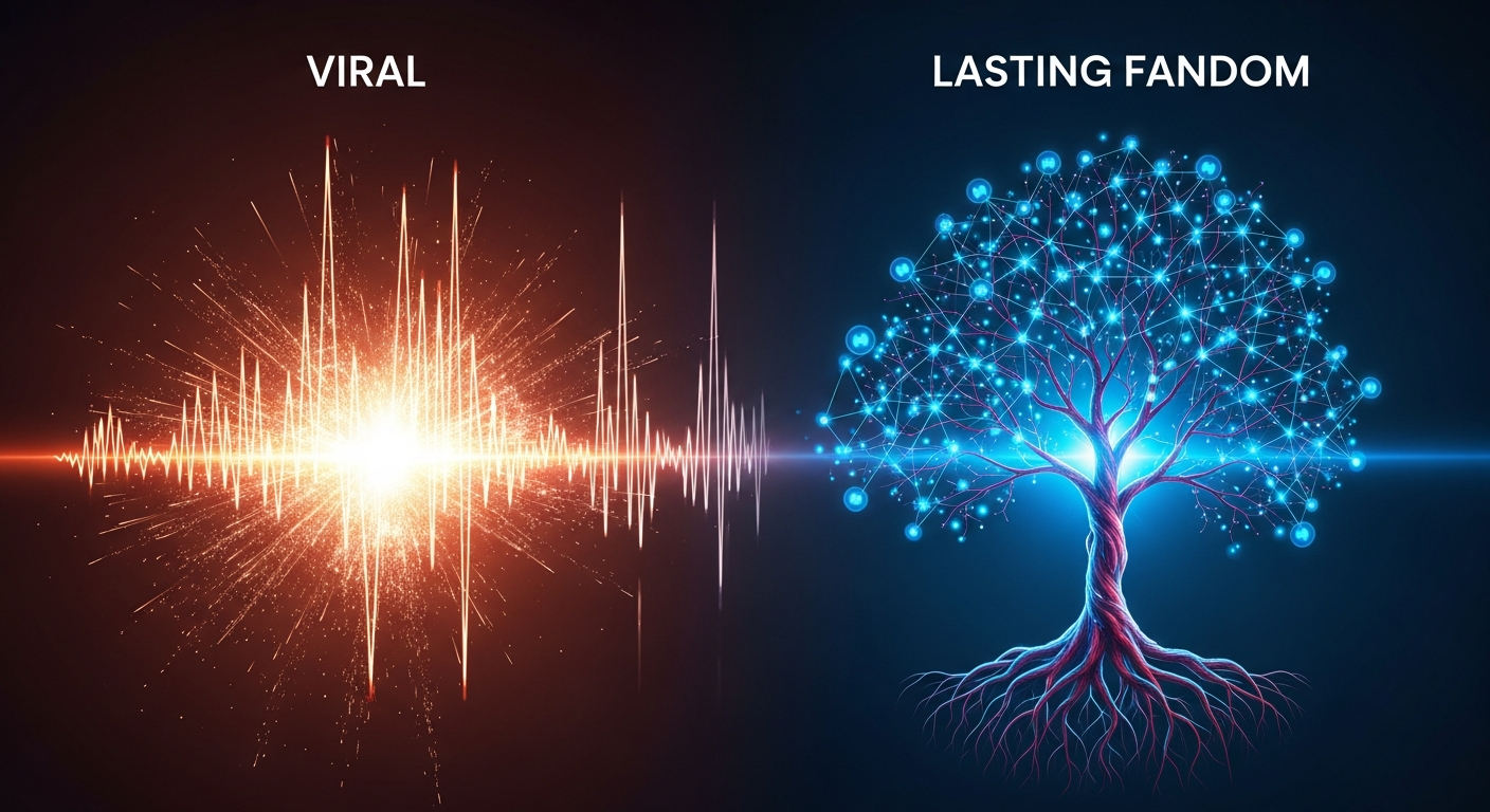 Visualizing the difference between viral music moments and lasting fan engagement on TikTok.