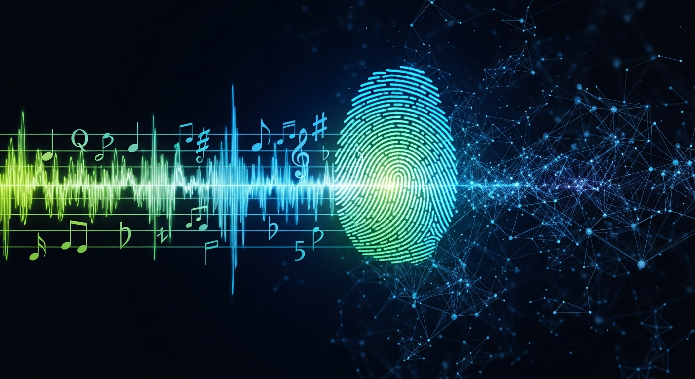 Digital fingerprinting system identifying music for YouTube Content ID.