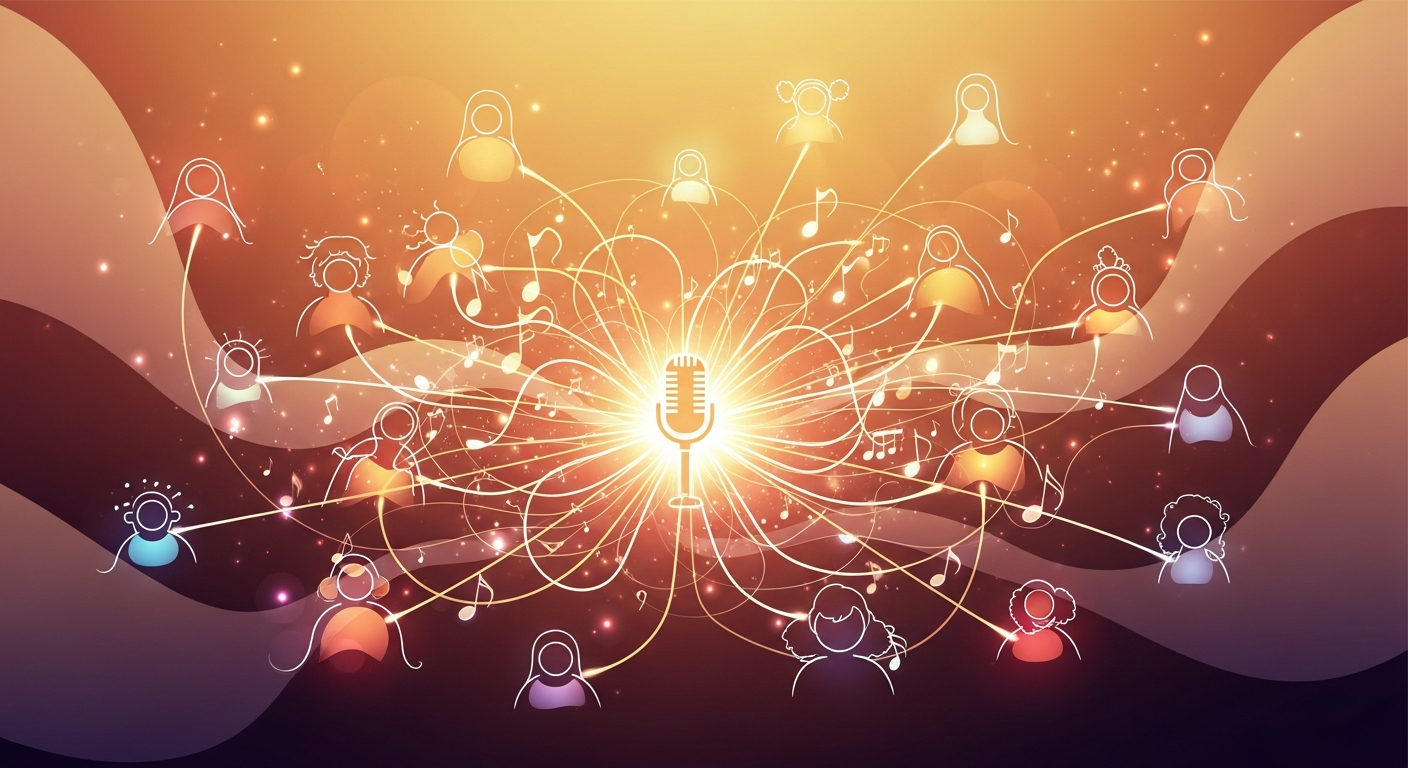 Visual representation of fan engagement and community building for musicians on YouTube.