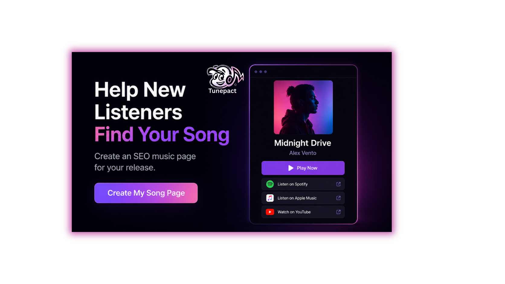 Create an SEO-optimized music page to help new listeners discover your song online.