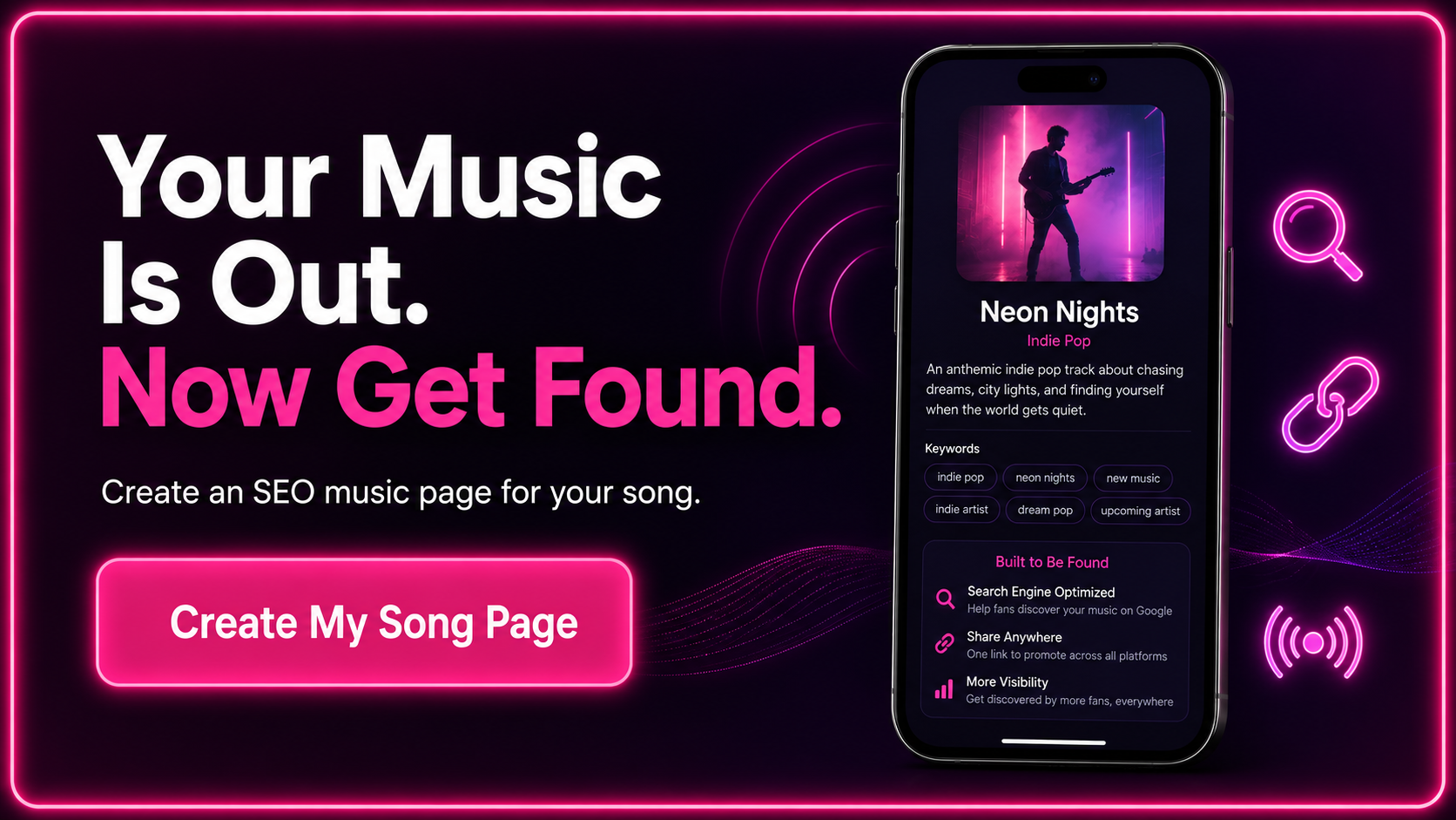Create an SEO-optimized song page to help listeners discover your music beyond streaming platforms.