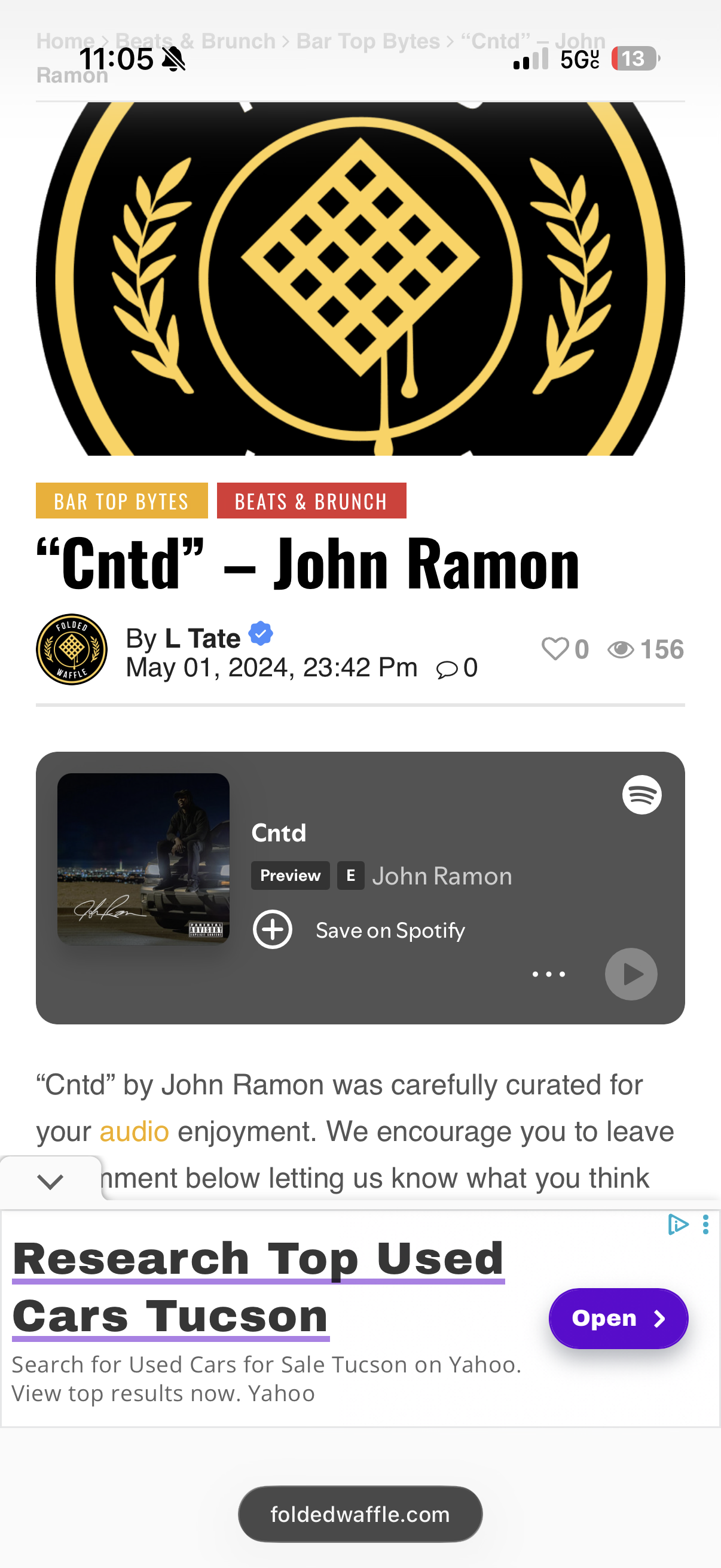 FOLDED WAFFLE: “CNTD” – John Ramon