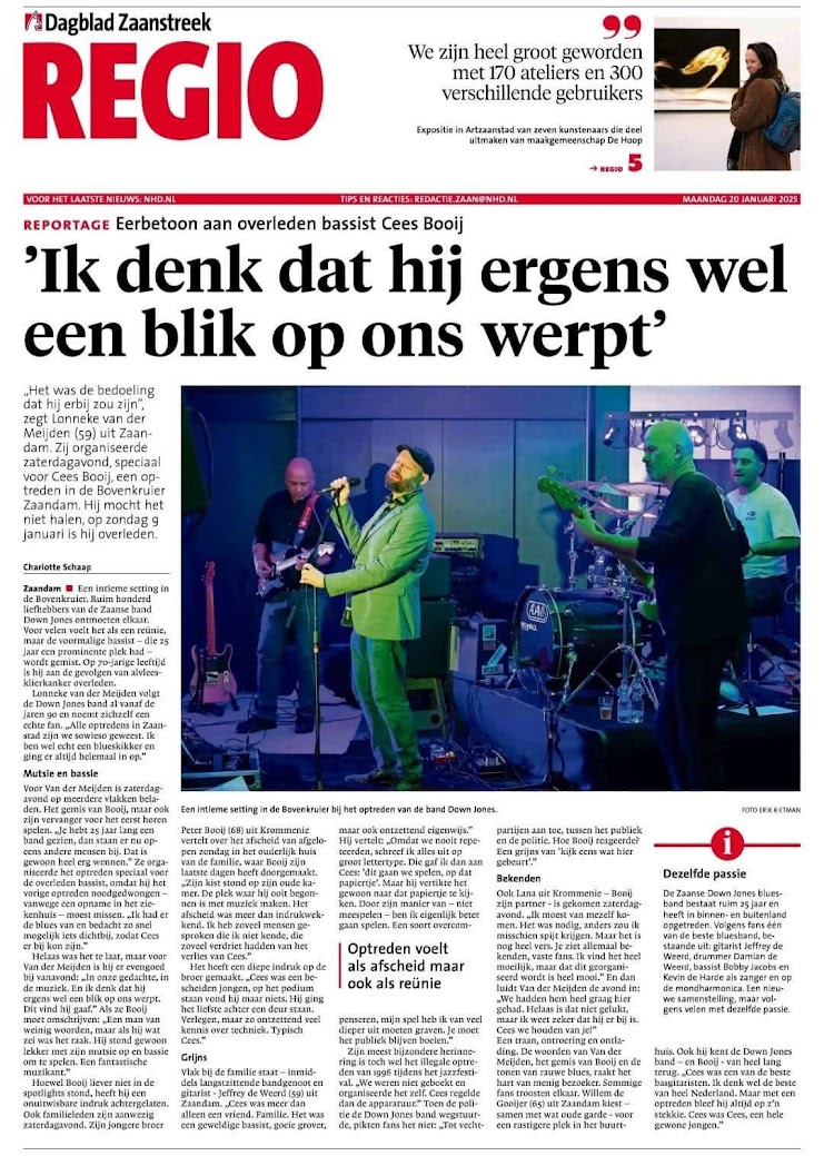 EERBETOON AAN BASSIST CEES BOOIJ: Down Jones